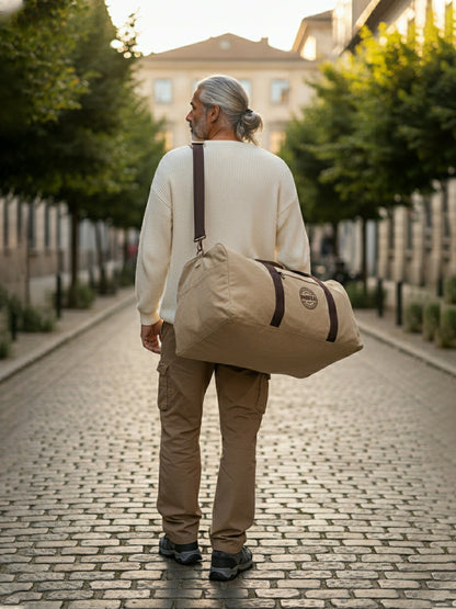 Canvas Travel Duffle Bag | 53 litres | Sports Duffel | Gym Bags | for Men and Women | 100% Cotton Lining | Detachable Broad Strap | Airline Carry-On Luggage | Oversize |
