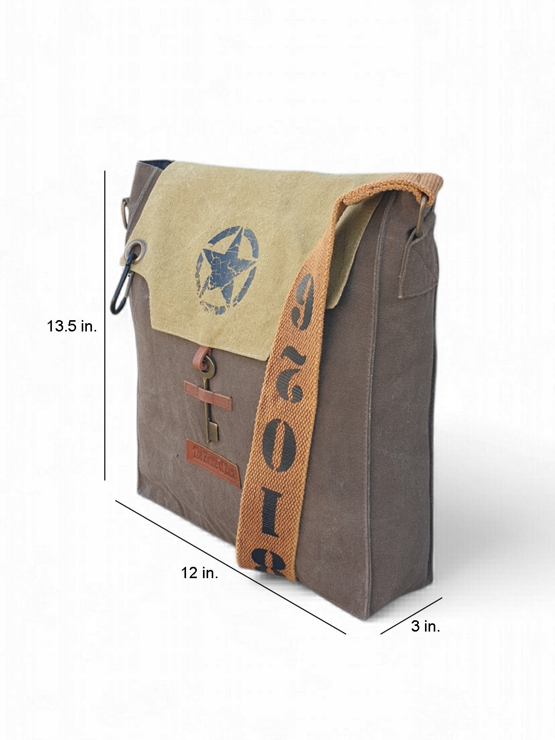 Sturdy Cotton Canvas Messenger Bags for Men and Women | With two Magnetic Snap Buttons Flap Closure, Adjustable Body Strap & Multiutility Lobster Hook