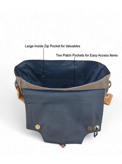 Sturdy Cotton Canvas Messenger Bags for Men and Women | With two Magnetic Snap Buttons Flap Closure, Adjustable Body Strap & Multiutility Lobster Hook