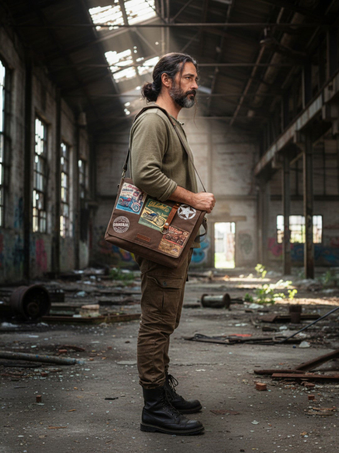 Cotton Canvas Messenger Bag for Men and Women | Printed Crossbody Sling Bag With Laptop Compartment (Upto 15.6 Inch), Broad Adjustable Straps &  Inner Lining