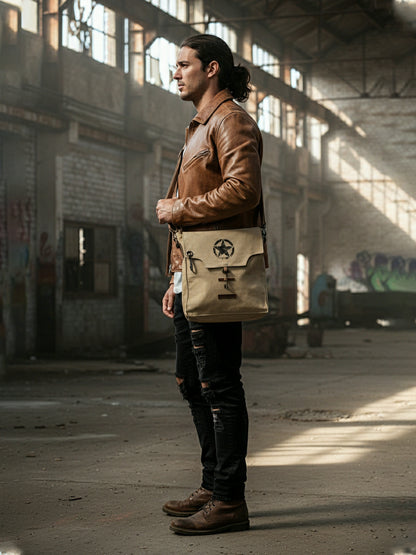 Sturdy Cotton Canvas Messenger Bags for Men and Women | With two Magnetic Snap Buttons Flap Closure, Adjustable Body Strap & Multiutility Lobster Hook