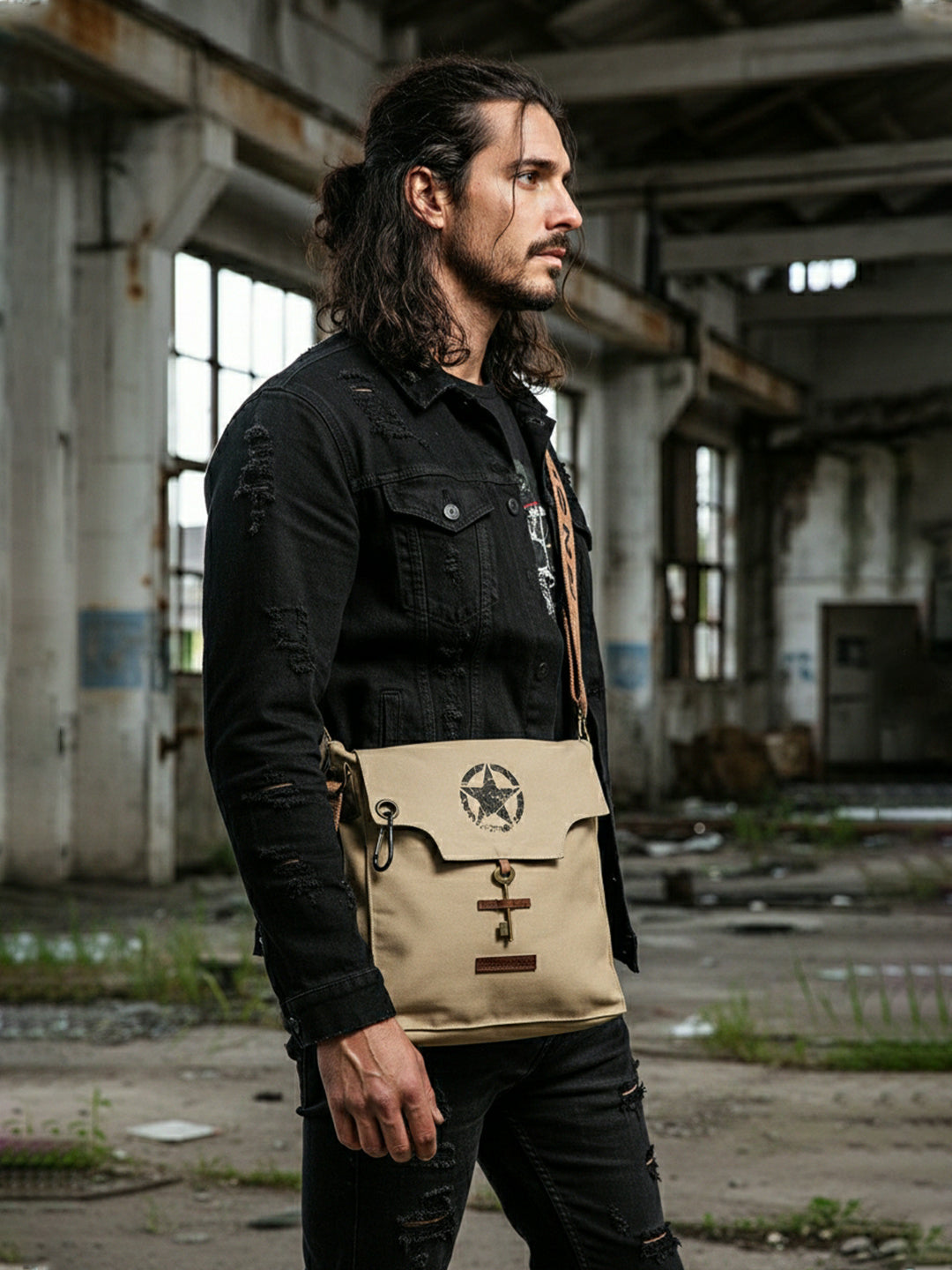 Sturdy Cotton Canvas Messenger Bags for Men and Women | With two Magnetic Snap Buttons Flap Closure, Adjustable Body Strap & Multiutility Lobster Hook