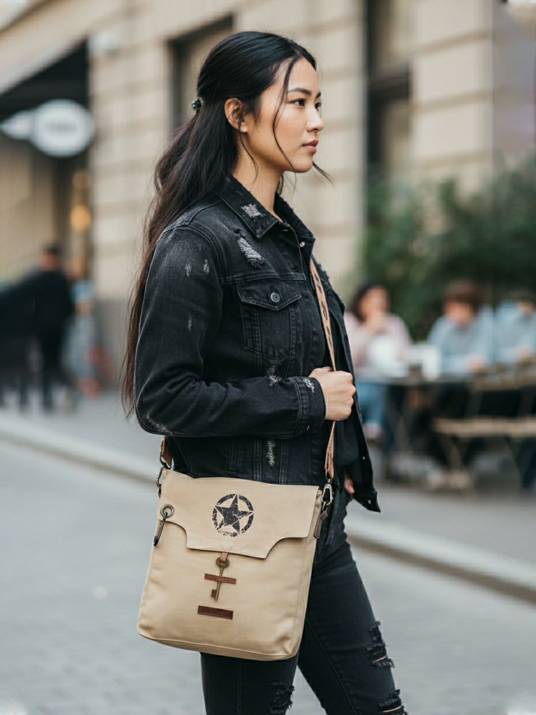 Sturdy Cotton Canvas Messenger Bags for Men and Women | With two Magnetic Snap Buttons Flap Closure, Adjustable Body Strap & Multiutility Lobster Hook