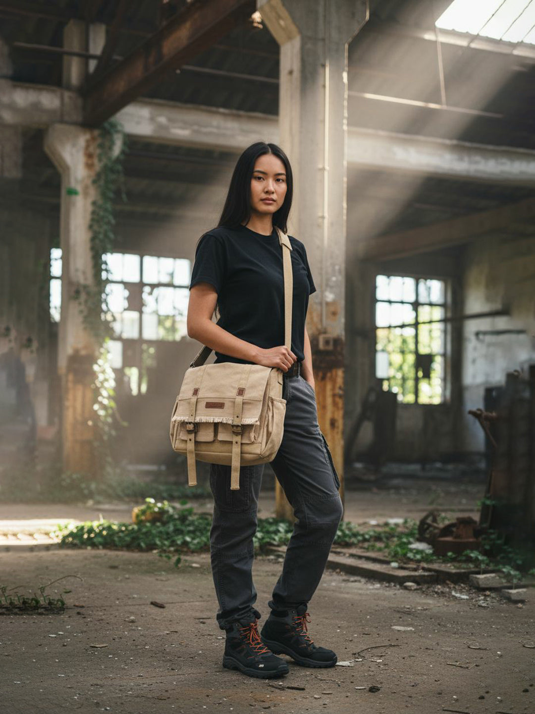 Canvas Messenger Bag for Men and Women | Sling Laptop Bag fits Upto 15.6 Inch Size | Crossbody Bag with  Inner Lining, Adjustable Straps & Padded Partition