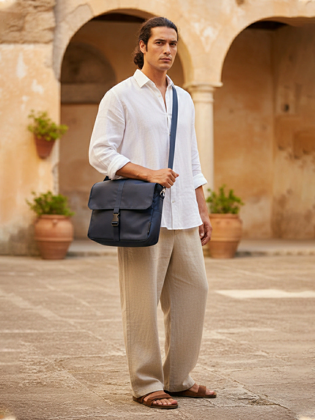 Laptop Messenger Bag | With Trolley & Detachable Shoulder Strap | 2 Zip Compartments & Multiple internal pockets | Lightweight for Travel | Fits UpTo 15.6" Laptop