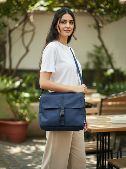 Laptop Messenger Bag | With Trolley & Detachable Shoulder Strap | 2 Zip Compartments & Multiple internal pockets | Lightweight for Travel | Fits UpTo 15.6" Laptop
