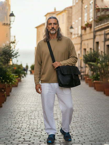 Laptop Messenger Bag | With Trolley & Detachable Shoulder Strap | 2 Zip Compartments & Multiple internal pockets | Lightweight for Travel | Fits UpTo 15.6" Laptop