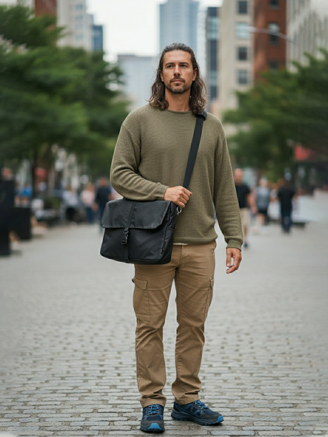 Laptop Messenger Bag | With Trolley & Detachable Shoulder Strap | 2 Zip Compartments & Multiple internal pockets | Lightweight for Travel | Fits UpTo 15.6" Laptop