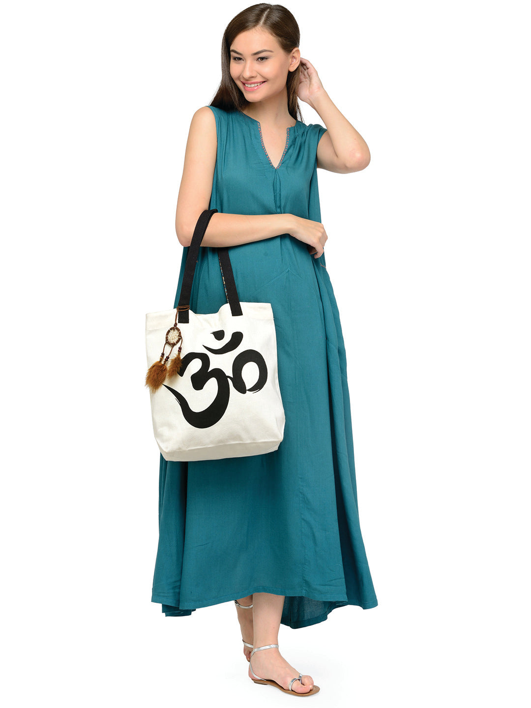 Cotton Canvas Tote Bag | Magnetic Closure & a Safety Pocket | Stylish Shoulder Bag for College & Daily Use | Digital Printed Design | With Tassel | For Women & Girls