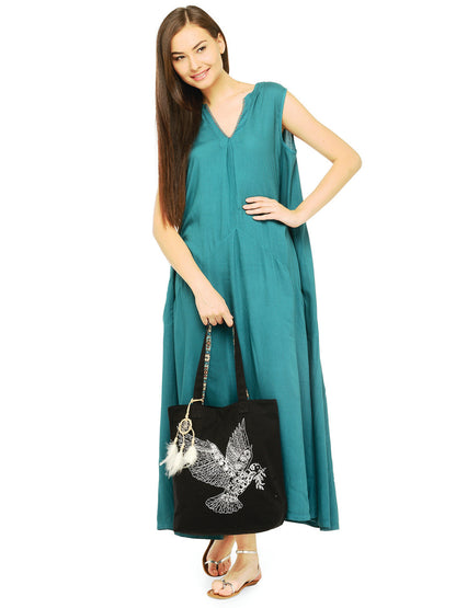 Cotton Canvas Tote Bag | Magnetic Closure & a Safety Pocket | Stylish Shoulder Bag for College & Daily Use | Digital Printed Design | With Tassel | For Women & Girls