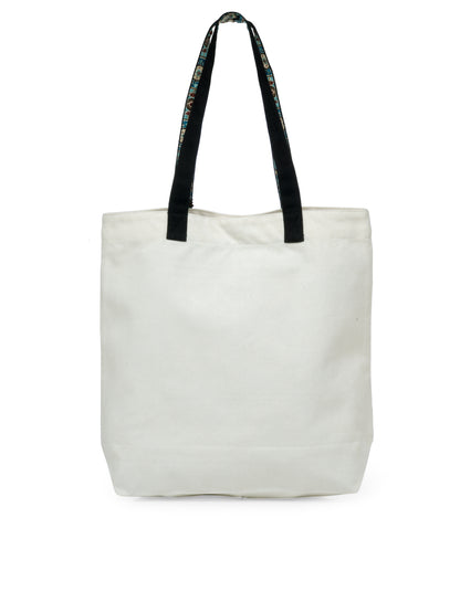 Cotton Canvas Tote Bag | Magnetic Closure & a Safety Pocket | Stylish Shoulder Bag for College & Daily Use | Digital Printed Design | With Tassel | For Women & Girls