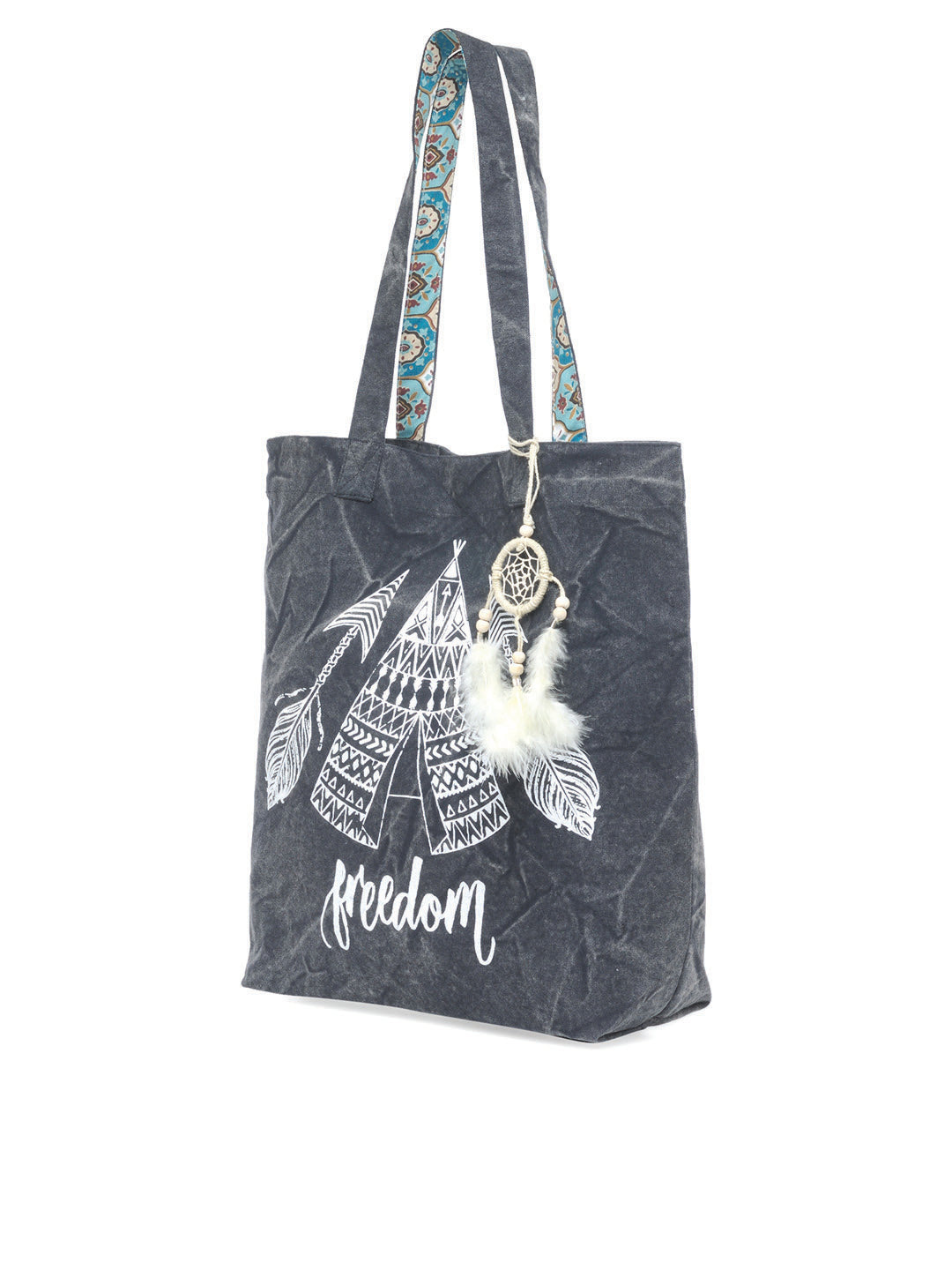Cotton Canvas Tote Bag | Magnetic Closure & a Safety Pocket | Stylish Shoulder Bag for College & Daily Use | Digital Printed Design | With Tassel | For Women & Girls