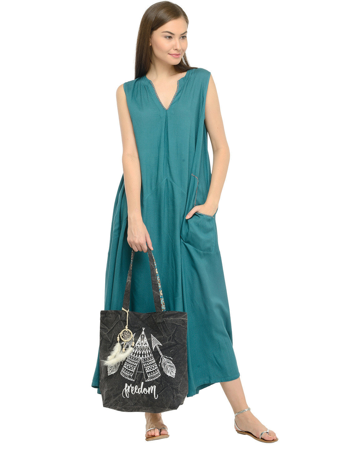 Cotton Canvas Tote Bag | Magnetic Closure & a Safety Pocket | Stylish Shoulder Bag for College & Daily Use | Digital Printed Design | With Tassel | For Women & Girls