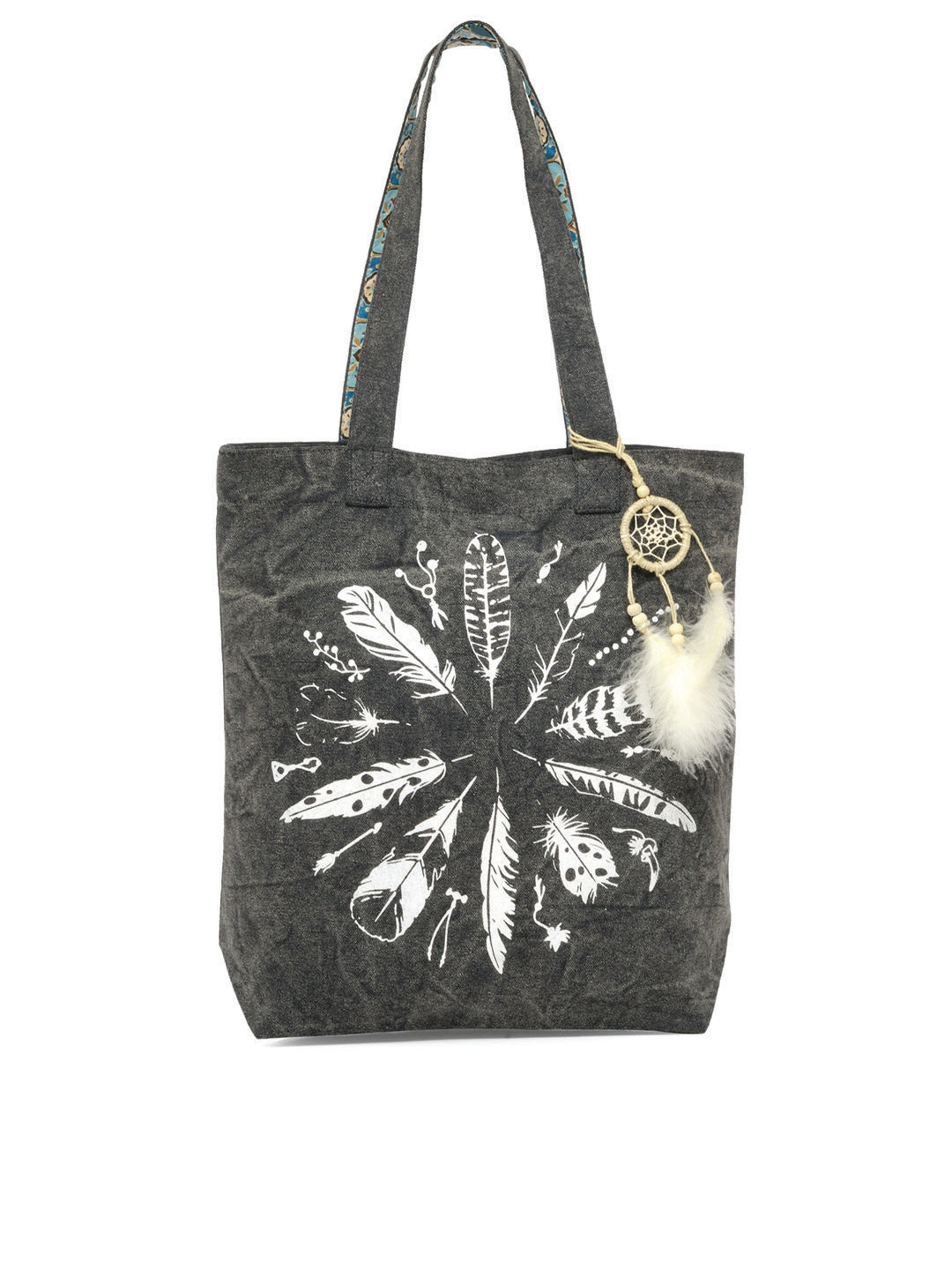 Cotton Canvas Tote Bag | Magnetic Closure & a Safety Pocket | Stylish Shoulder Bag for College & Daily Use | Digital Printed Design | With Tassel | For Women & Girls