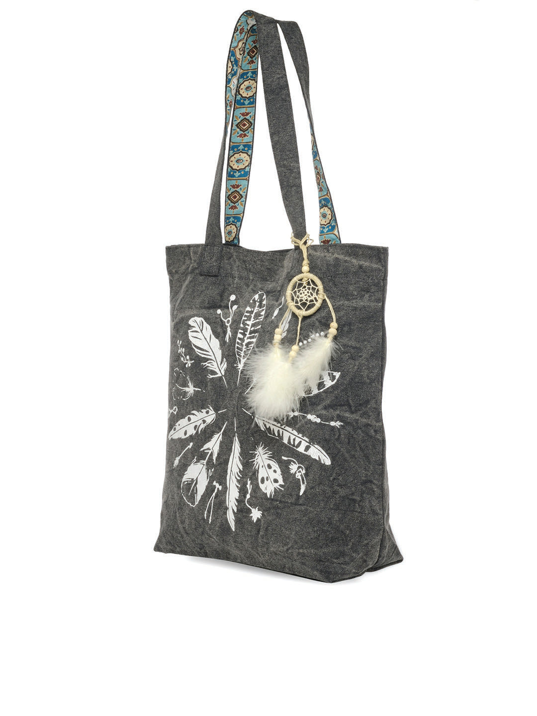 Cotton Canvas Tote Bag | Magnetic Closure & a Safety Pocket | Stylish Shoulder Bag for College & Daily Use | Digital Printed Design | With Tassel | For Women & Girls