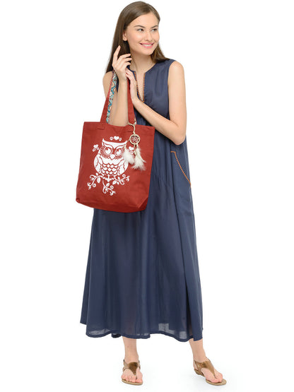 Cotton Canvas Tote Bag | Magnetic Closure & a Safety Pocket | Stylish Shoulder Bag for College & Daily Use | Digital Printed Design | With Tassel | For Women & Girls