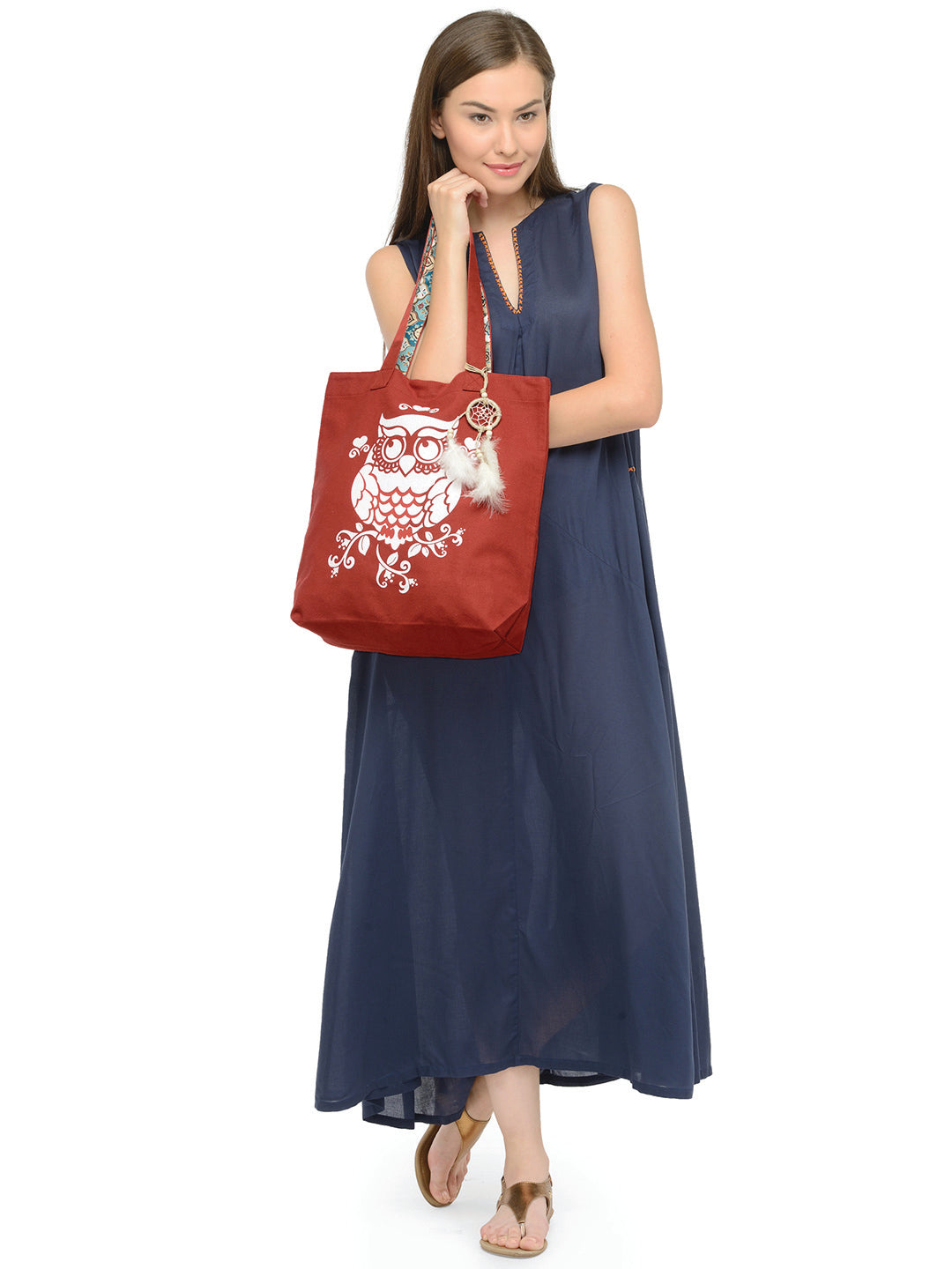 Cotton Canvas Tote Bag | Magnetic Closure & a Safety Pocket | Stylish Shoulder Bag for College & Daily Use | Digital Printed Design | With Tassel | For Women & Girls