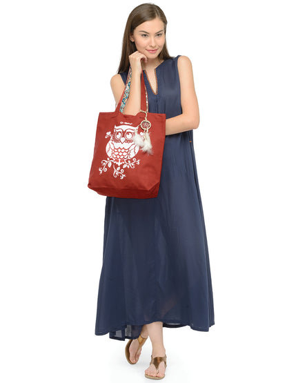 Cotton Canvas Tote Bag | Magnetic Closure & a Safety Pocket | Stylish Shoulder Bag for College & Daily Use | Digital Printed Design | With Tassel | For Women & Girls