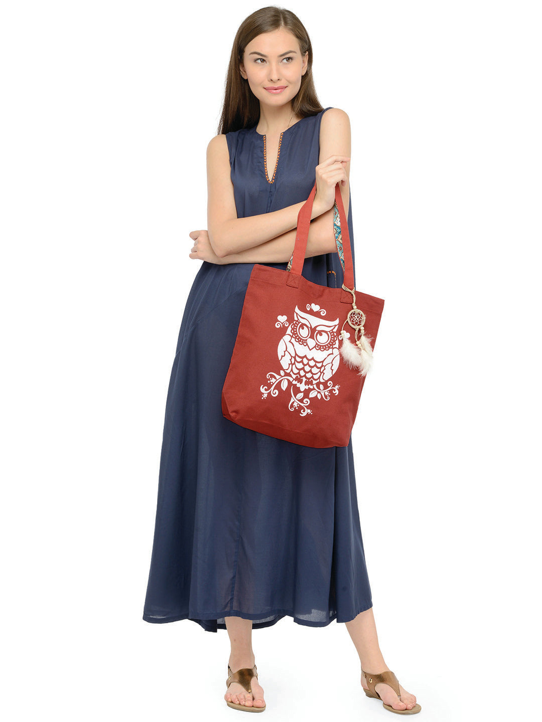 Cotton Canvas Tote Bag | Magnetic Closure & a Safety Pocket | Stylish Shoulder Bag for College & Daily Use | Digital Printed Design | With Tassel | For Women & Girls