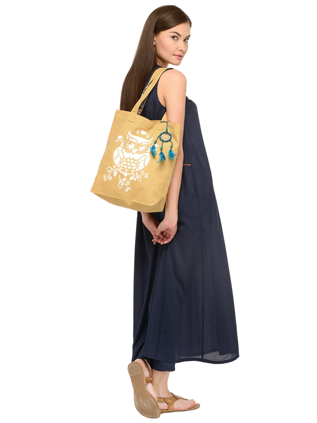 Cotton Canvas Tote Bag | Magnetic Closure & a Safety Pocket | Stylish Shoulder Bag for College & Daily Use | Digital Printed Design | With Tassel | For Women & Girls