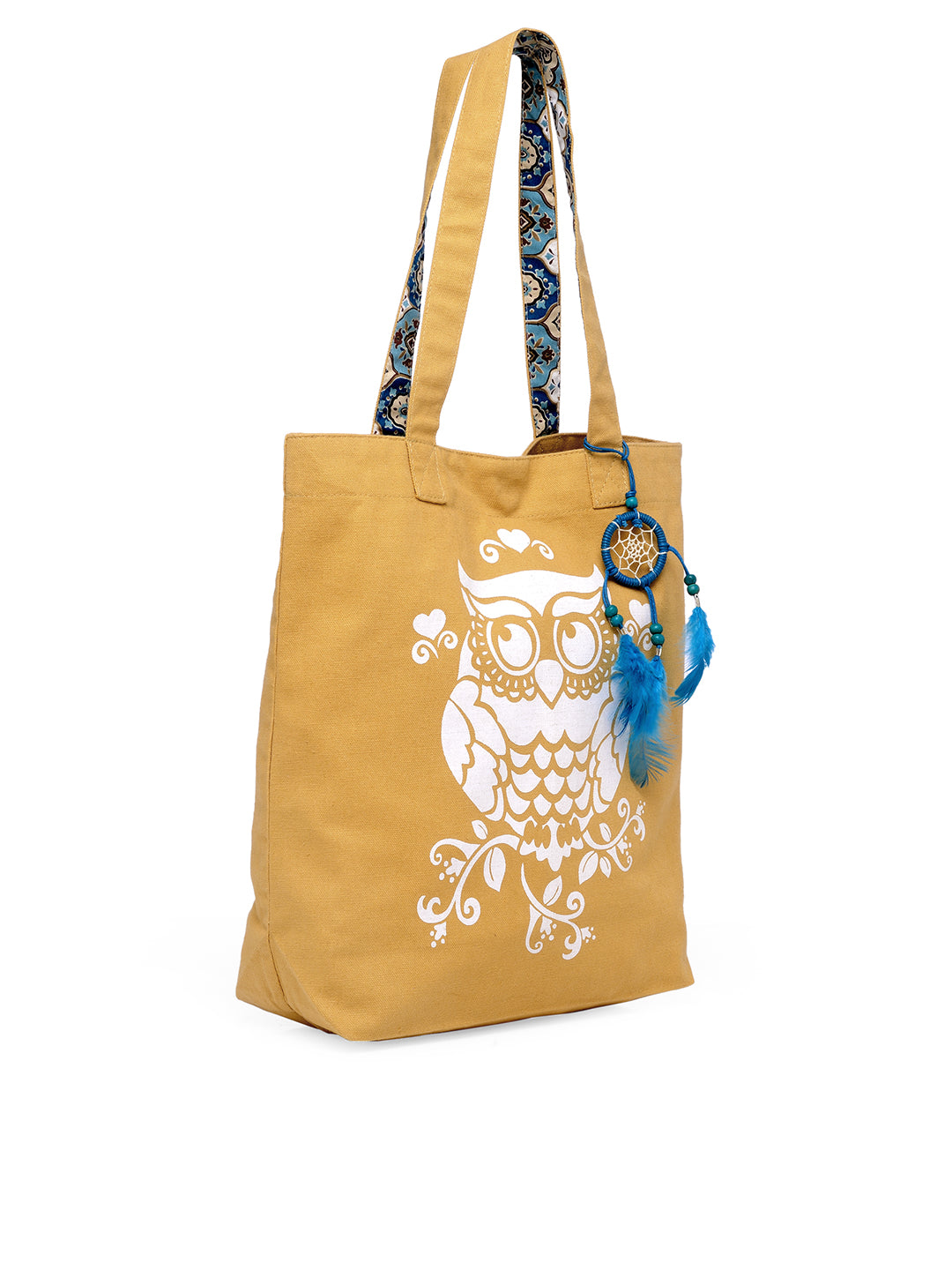 Cotton Canvas Tote Bag | Magnetic Closure & a Safety Pocket | Stylish Shoulder Bag for College & Daily Use | Digital Printed Design | With Tassel | For Women & Girls