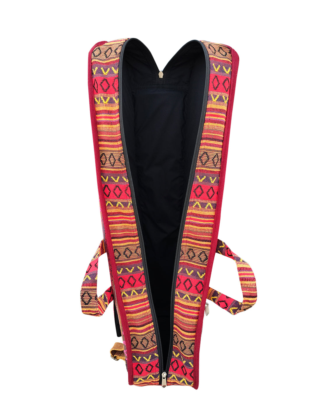 Modern Ukulele Bag | Ethnic Handloom Fabric Bag for Concerts | Multicolor | with External Zipper Pocket |  Padded Case | for Men and Women |