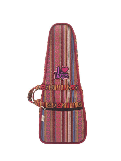 Modern Ukulele Bag | Ethnic Handloom Fabric Bag for Concerts | Multicolor | with External Zipper Pocket |  Padded Case | for Men and Women |