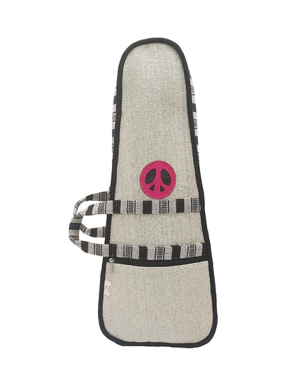 Modern Ukulele Bag | Ethnic Handloom Fabric Bag for Concerts | Multicolor | with External Zipper Pocket |  Padded Case | for Men and Women |