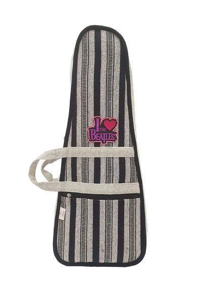 Modern Ukulele Bag | Ethnic Handloom Fabric Bag for Concerts | Multicolor | with External Zipper Pocket |  Padded Case | for Men and Women |