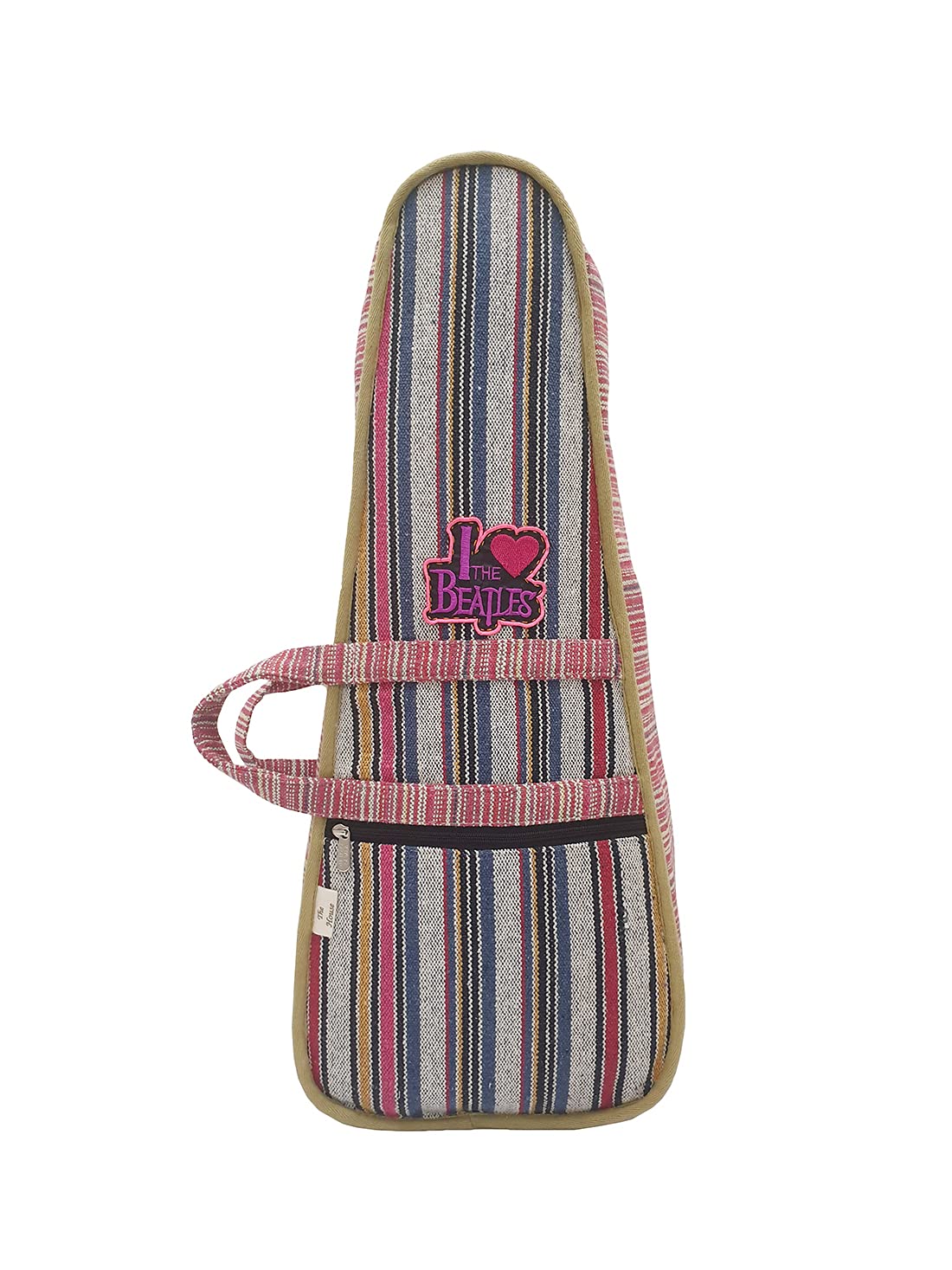 Modern Ukulele Bag | Ethnic Handloom Fabric Bag for Concerts | Multicolor | with External Zipper Pocket |  Padded Case | for Men and Women |