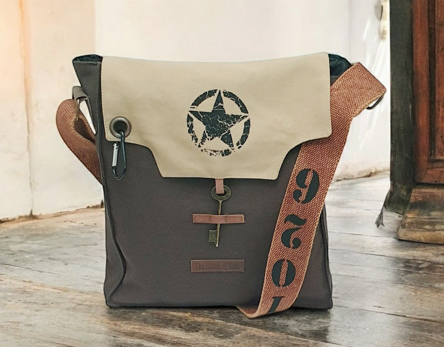Sturdy Cotton Canvas Messenger Bags for Men and Women | With two Magnetic Snap Buttons Flap Closure, Adjustable Body Strap & Multiutility Lobster Hook