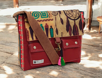 Messenger Bags for Women | Teal Laptop Messenger Bag made with Canvas | Fits up to 15.6 Inches Laptop/MacBook | Ladies Crossbody Sling Bag Comes with 2 External Pockets