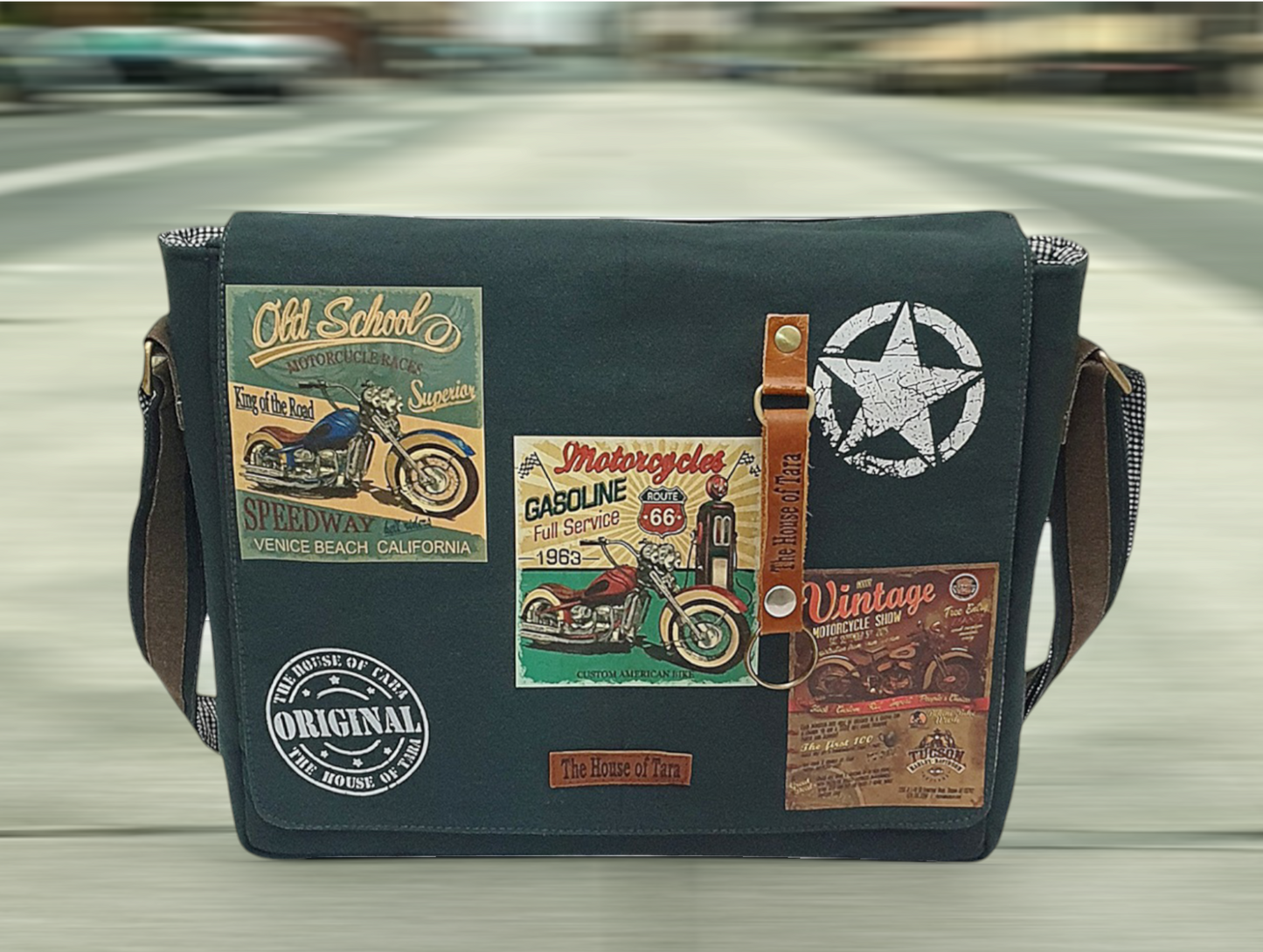 Cotton Canvas Messenger Bag for Men and Women | Printed Crossbody Sling Bag With Laptop Compartment (Upto 15.6 Inch), Broad Adjustable Straps &  Inner Lining