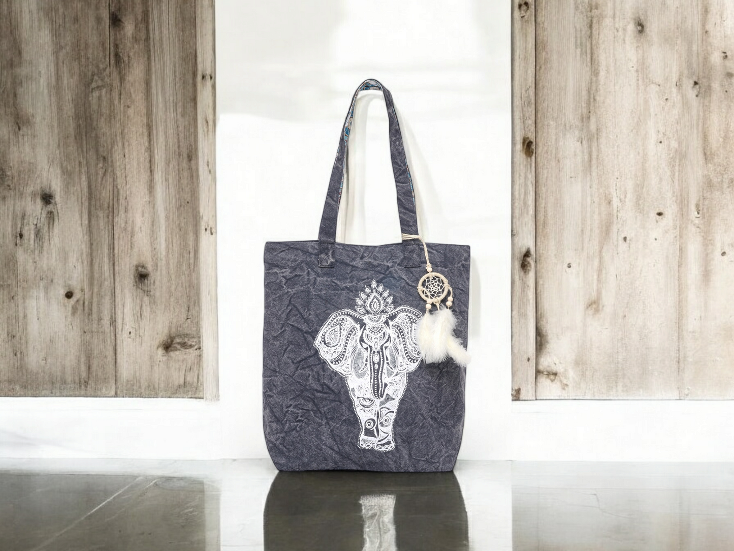 Cotton Canvas Tote Bag | Magnetic Closure & a Safety Pocket | Stylish Shoulder Bag for College & Daily Use | Digital Printed Design | With Tassel | For Women & Girls