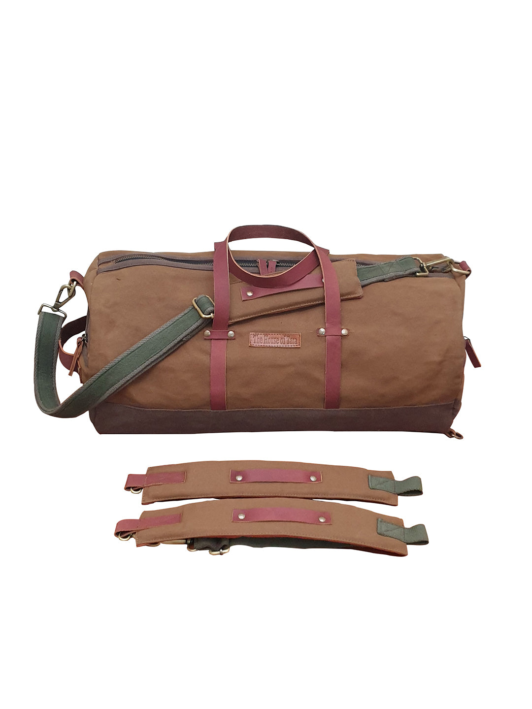 Convertible Canvas Travel Duffle Bag 25 litres | Gym Sports Duffel Backpack | Unisex | Adjustable Removable Strap | Luggage Garment Bag | Quick Access Pockets |