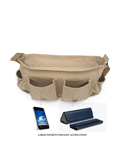 Canvas Messenger Bag for Men and Women | Sling Laptop Bag fits Upto 15.6 Inch Size | Crossbody Bag with  Inner Lining, Adjustable Straps & Padded Partition