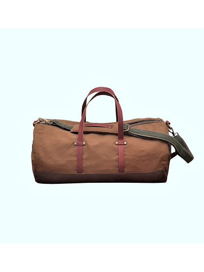 Convertible Canvas Travel Duffle Bag 25 litres | Gym Sports Duffel Backpack | Unisex | Adjustable Removable Strap | Luggage Garment Bag | Quick Access Pockets |