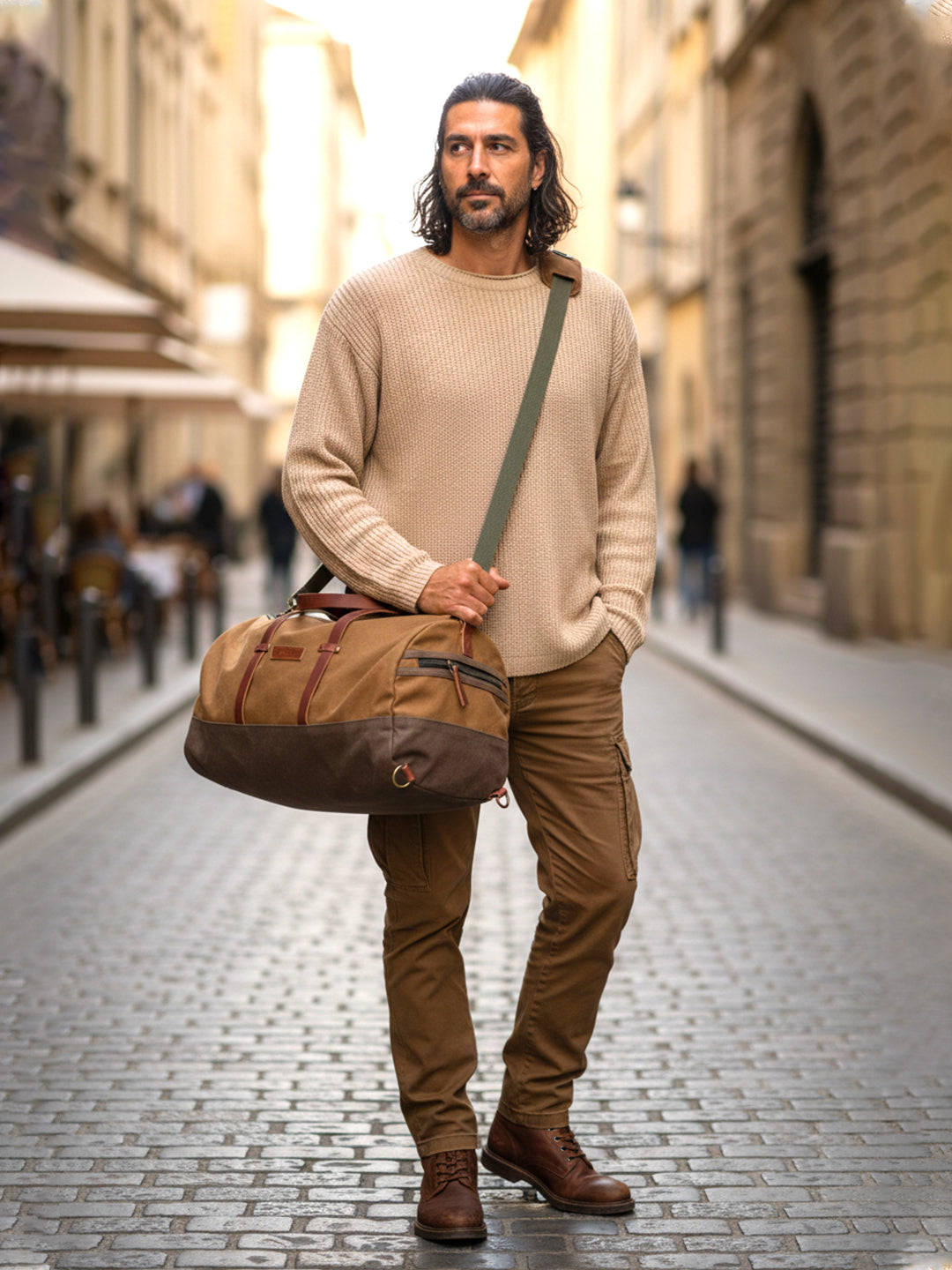 Convertible Canvas Travel Duffle Bag 25 litres | Gym Sports Duffel Backpack | Unisex | Adjustable Removable Strap | Luggage Garment Bag | Quick Access Pockets |