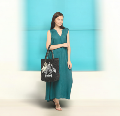 Cotton Canvas Tote Bag | Magnetic Closure & a Safety Pocket | Stylish Shoulder Bag for College & Daily Use | Digital Printed Design | With Tassel | For Women & Girls