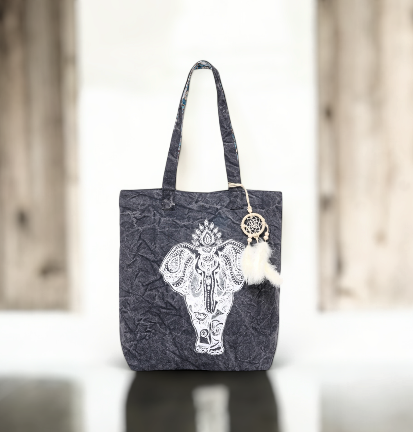 Cotton Canvas Tote Bag | Magnetic Closure & a Safety Pocket | Stylish Shoulder Bag for College & Daily Use | Digital Printed Design | With Tassel | For Women & Girls