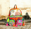 Ethnic Kantha Fabric Embellished Multi Backpack - HTBP 141