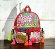 Ethnic Kantha Fabric Embellished Multi Backpack - HTBP 140