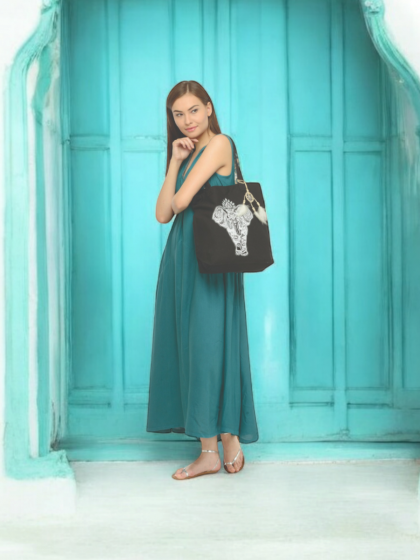 Canvas Printed Casual Tote Handbag - HTT 338