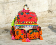 Ethnic Kantha Fabric Embellished Multi Backpack - HTBP 142