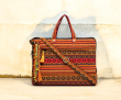 Handloom Fabric Embellished Laptop Bag - HTLB 089